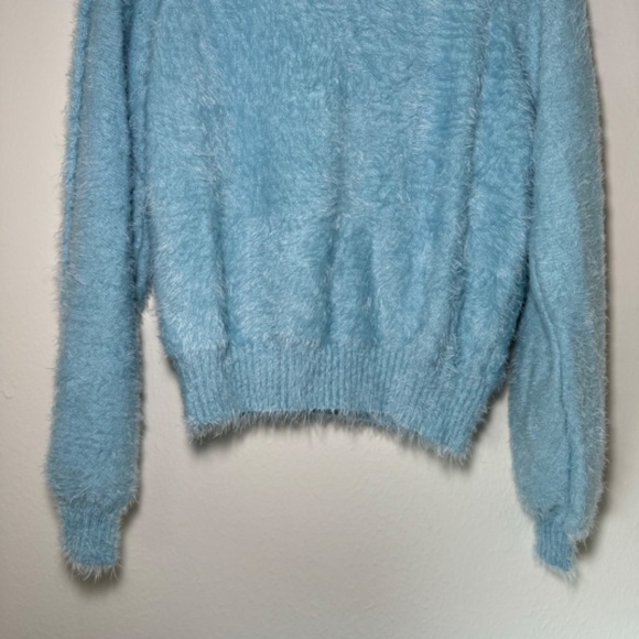 Show Me Your Mumu Sweater Women's SM Blue Vienna Eyelash High Neck - Picture 3 of 7